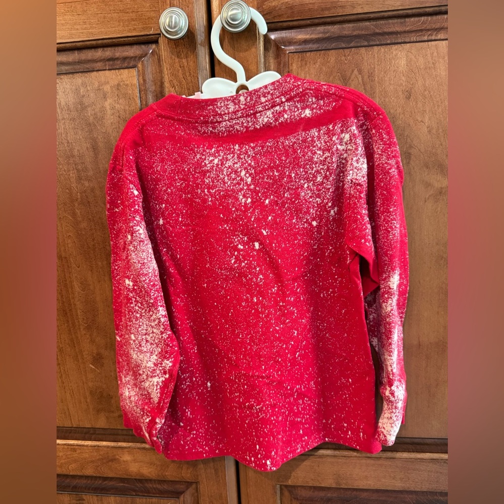 Halloween! 🎃 Port and Company Red 'Rad to the Bone' Kids Long Sleeve- Youth XS - Picture 5 of 5